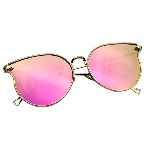 Cat Eye Pink Sunglasses Polarized Mirrored Flat-Lens Eyewear UV 400 Protection - Picture 12 of 12